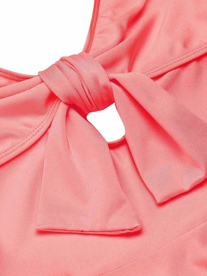 Pink Bow Strap One-piece Swimsuit — vintage elegance for the modern woman