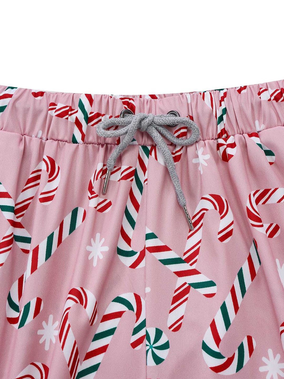 Pink Christmas Candy Cane Long Pajama Set - vintage fashion, retro style