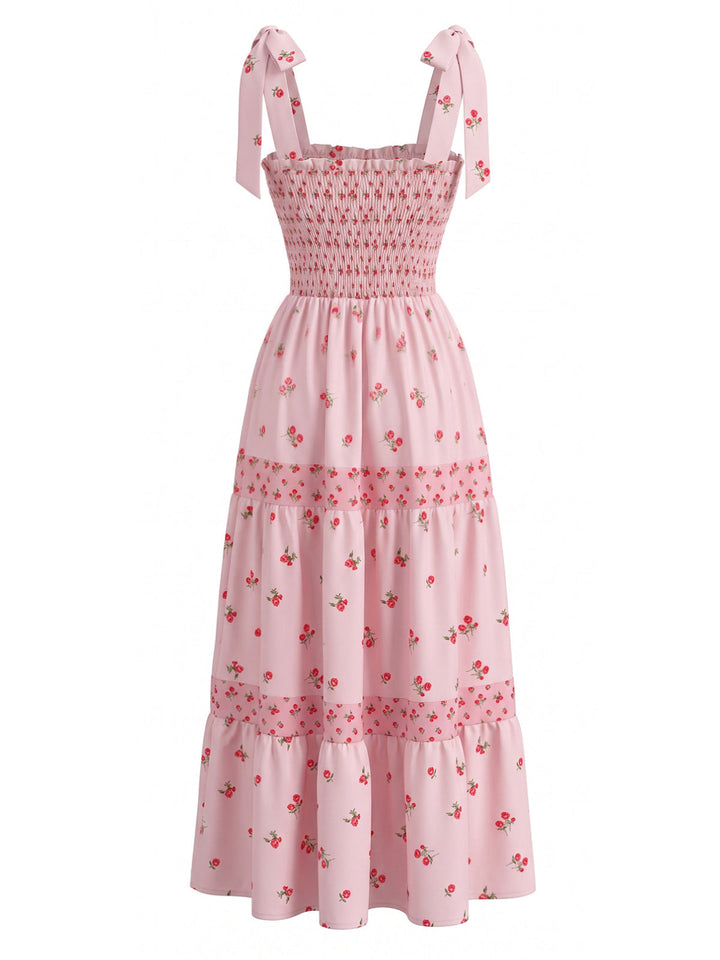 Elegant Pink 1940s Vintage Floral Dress 2