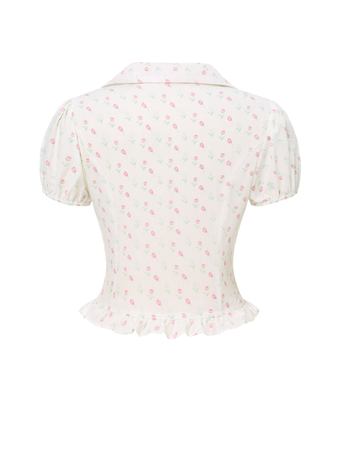 2PCS Pink 1950s Tulip Blouse &amp; Rose Button Pants - vintage top, retro blouse for vintage lovers