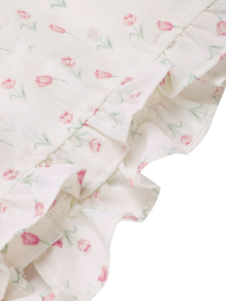 2PCS Pink 1950s Tulip Blouse &amp; Rose Button Pants - vintage top, retro blouse for vintage lovers