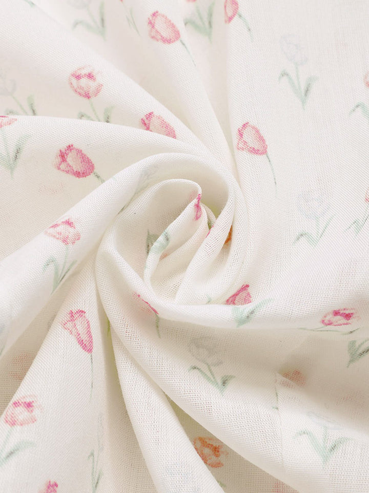 2PCS Pink 1950s Tulip Blouse &amp; Rose Button Pants - vintage top, retro blouse for vintage lovers