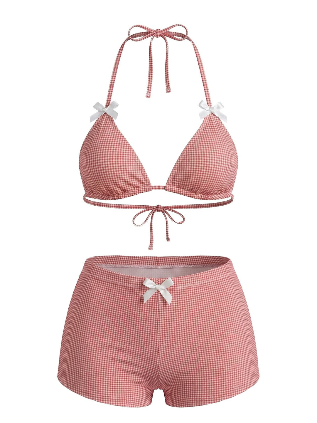 Pink Bow Colorblock Butterfly Bikini Set, vintage swimsuit, swimwear - perfect for women who love vintage and retro fashion