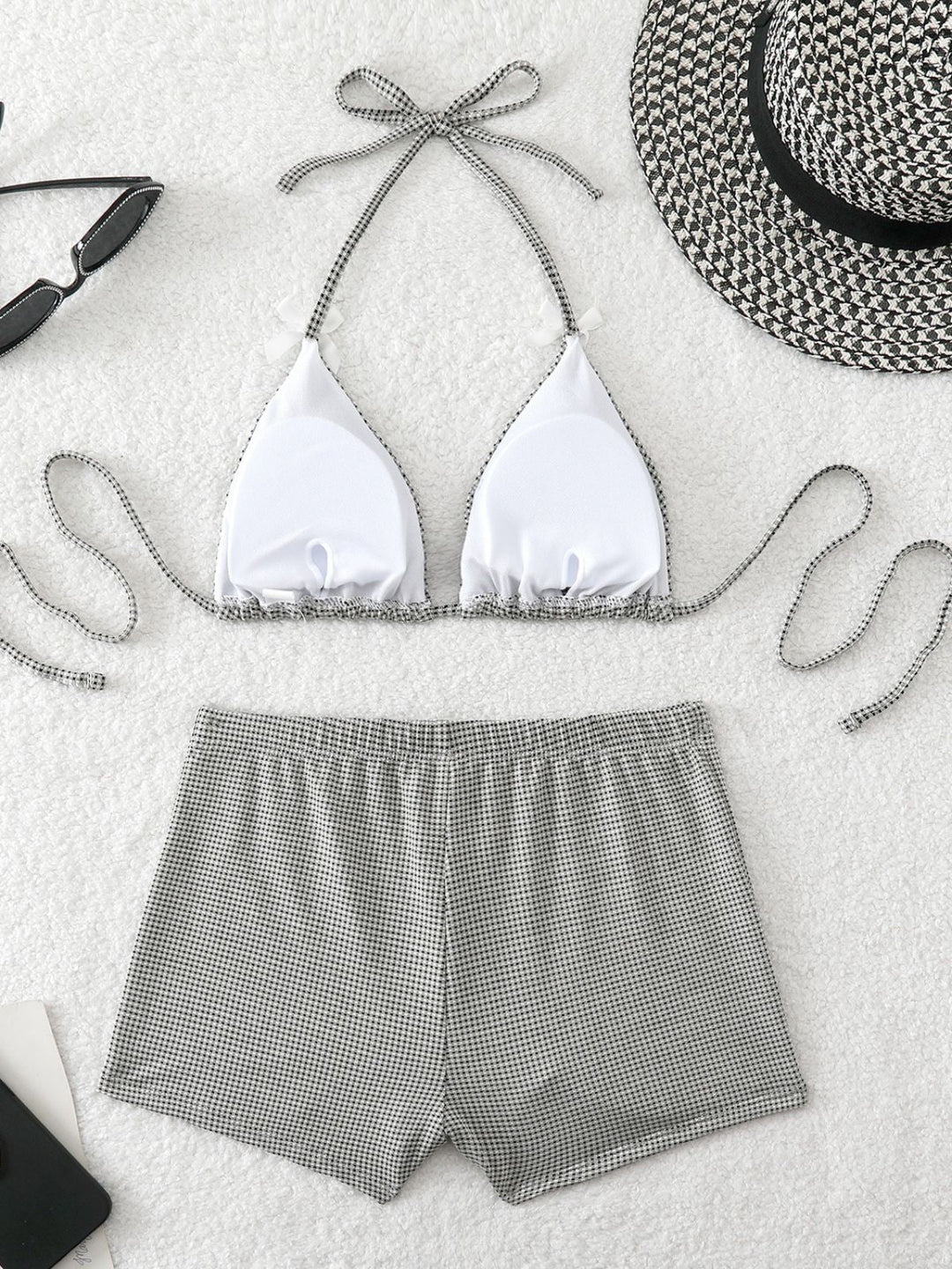 Pink Bow Colorblock Butterfly Bikini Set, vintage swimsuit, swimwear - perfect for women who love vintage and retro fashion