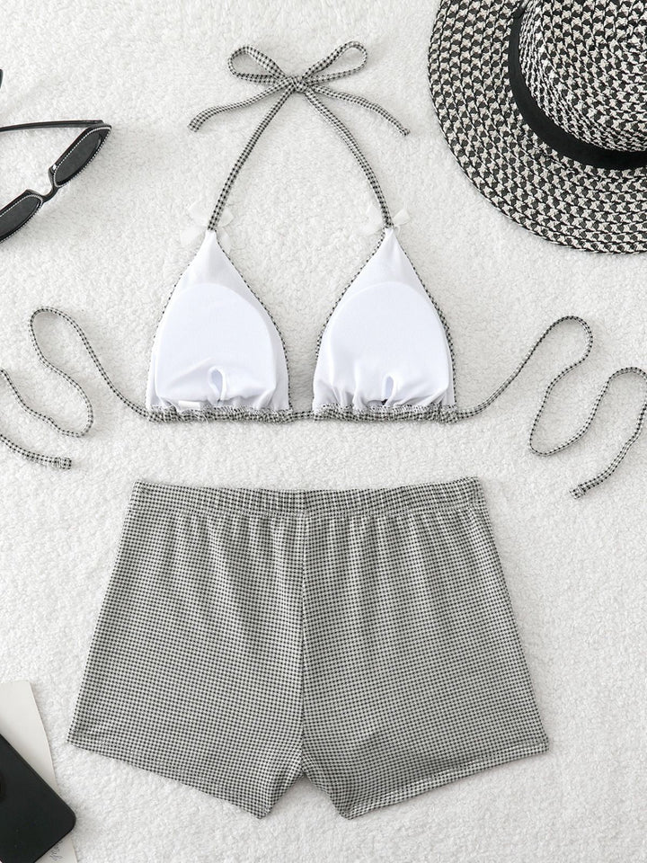 Pink Bow Colorblock Butterfly Bikini Set, vintage swimsuit, swimwear - perfect for women who love vintage and retro fashion