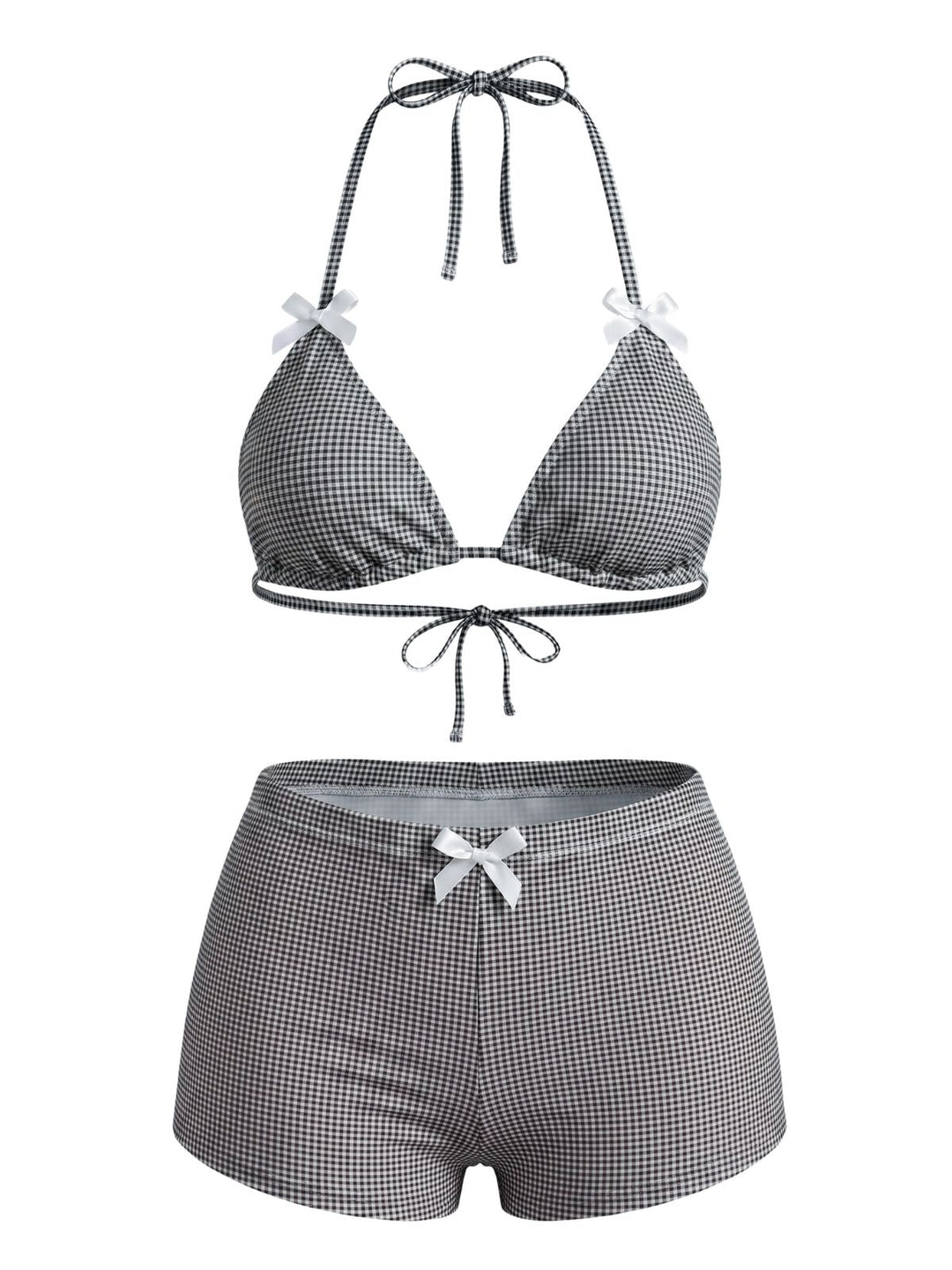 Pink Bow Colorblock Butterfly Bikini Set, vintage swimsuit, swimwear - perfect for women who love vintage and retro fashion