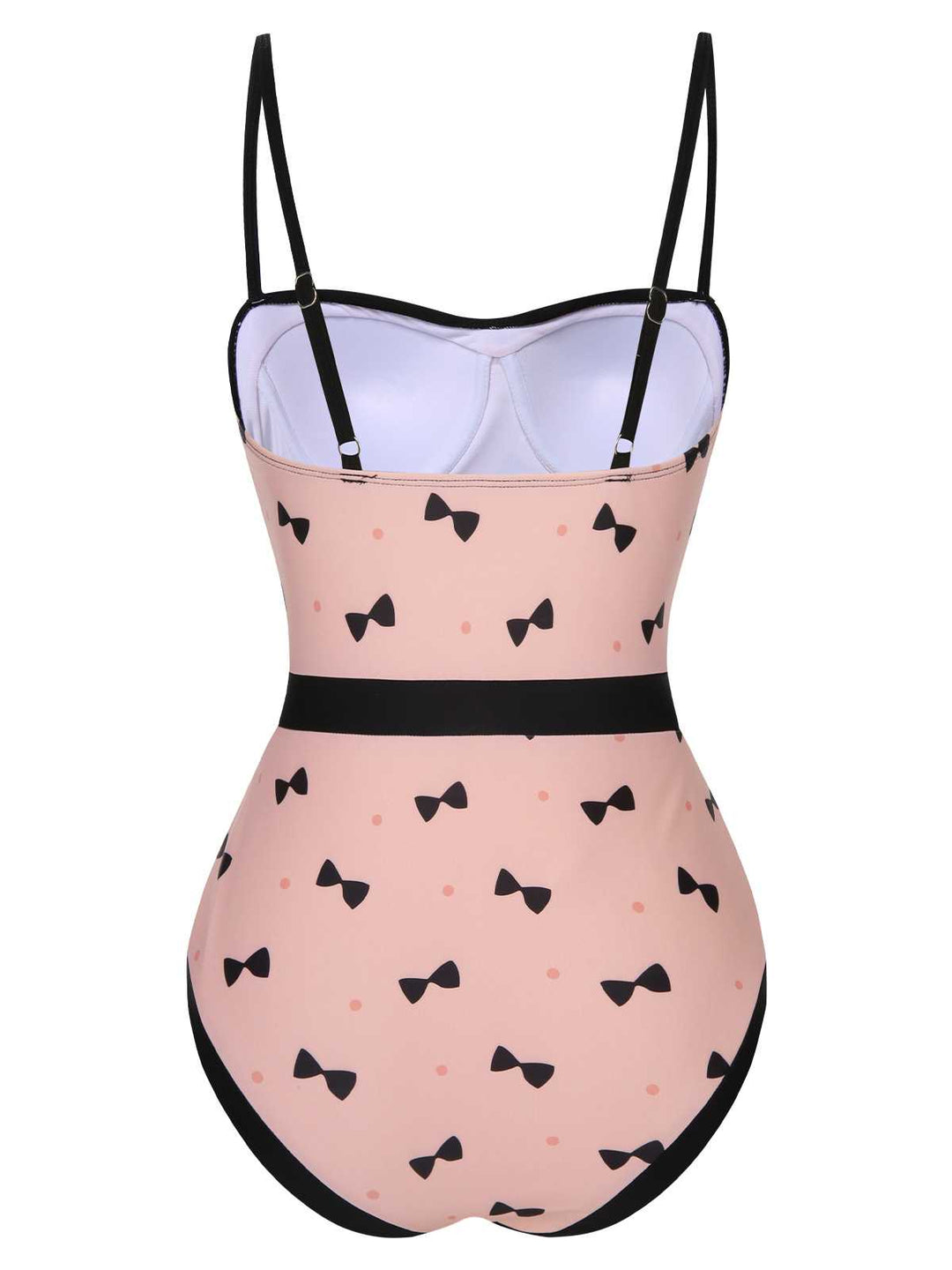 Pink Bow Polka Dots Print One-Piece Swimsuit — because glamour never goes out of style