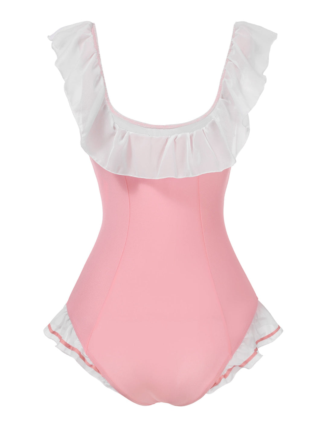 Pink Bowknot Lapel One-Piece Swimsuit — because glamour never goes out of style
