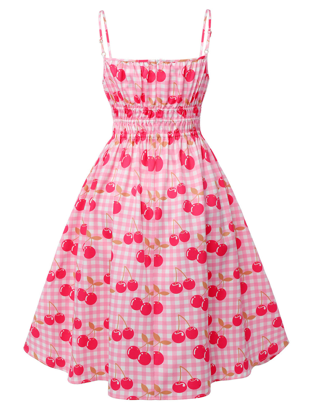 Pink 1950s Cherry Spaghetti Strap Dress, vintage dress, retro fashion, rockabilly, pin-up fashion - perfect for women who love vintage and retro fashion