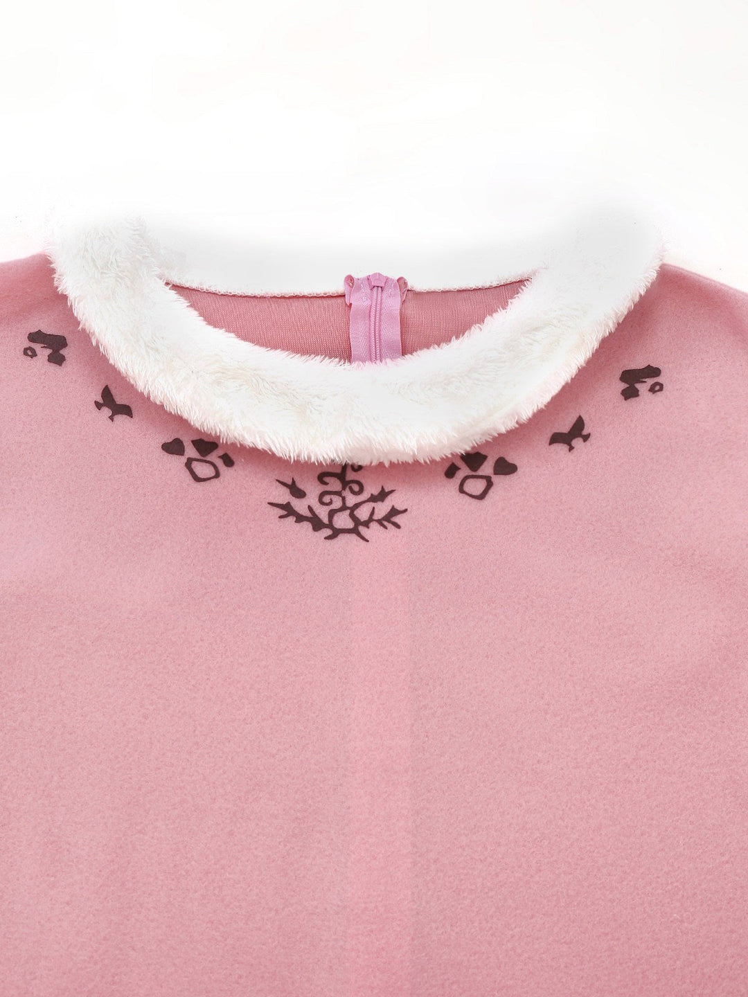 Pink 1950s Christmas Elf Plush-Edged Dress Set - vintage dress, retro fashion, rockabilly