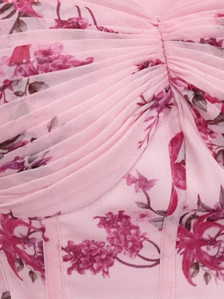 Pink Floral Vintage Classic Dress 4