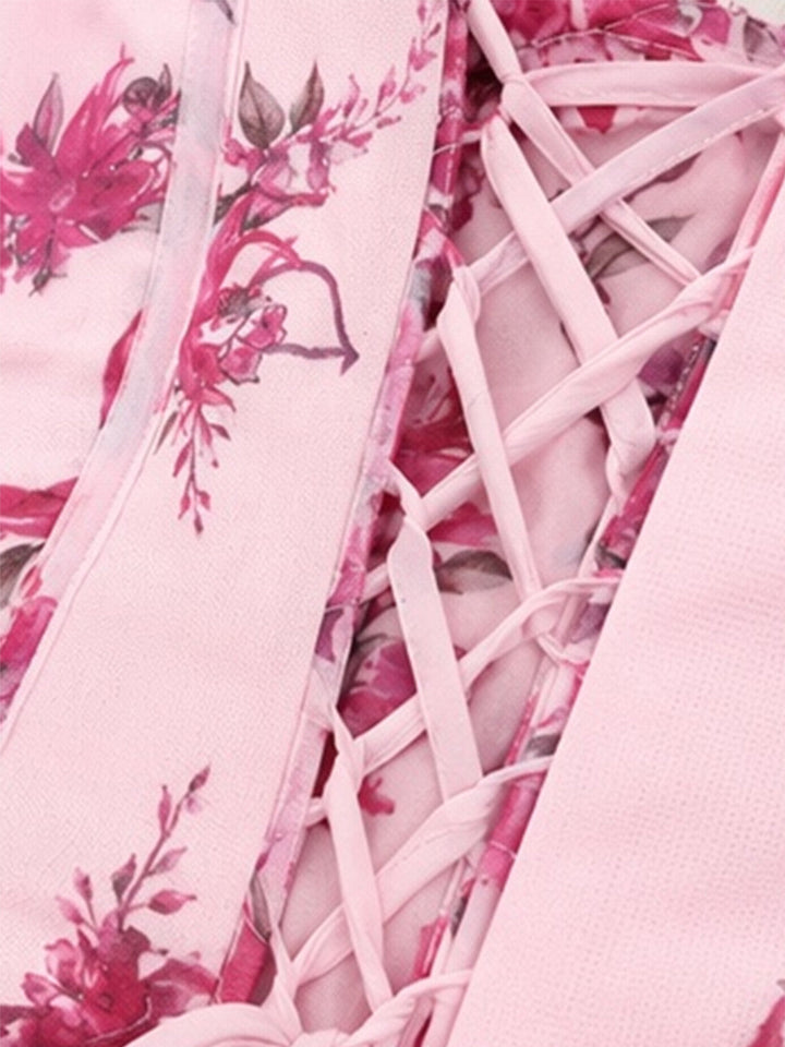 Pink Floral Vintage Classic Dress 5
