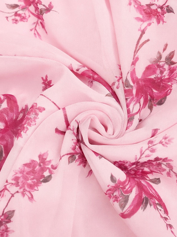 Pink Floral Vintage Classic Dress 6