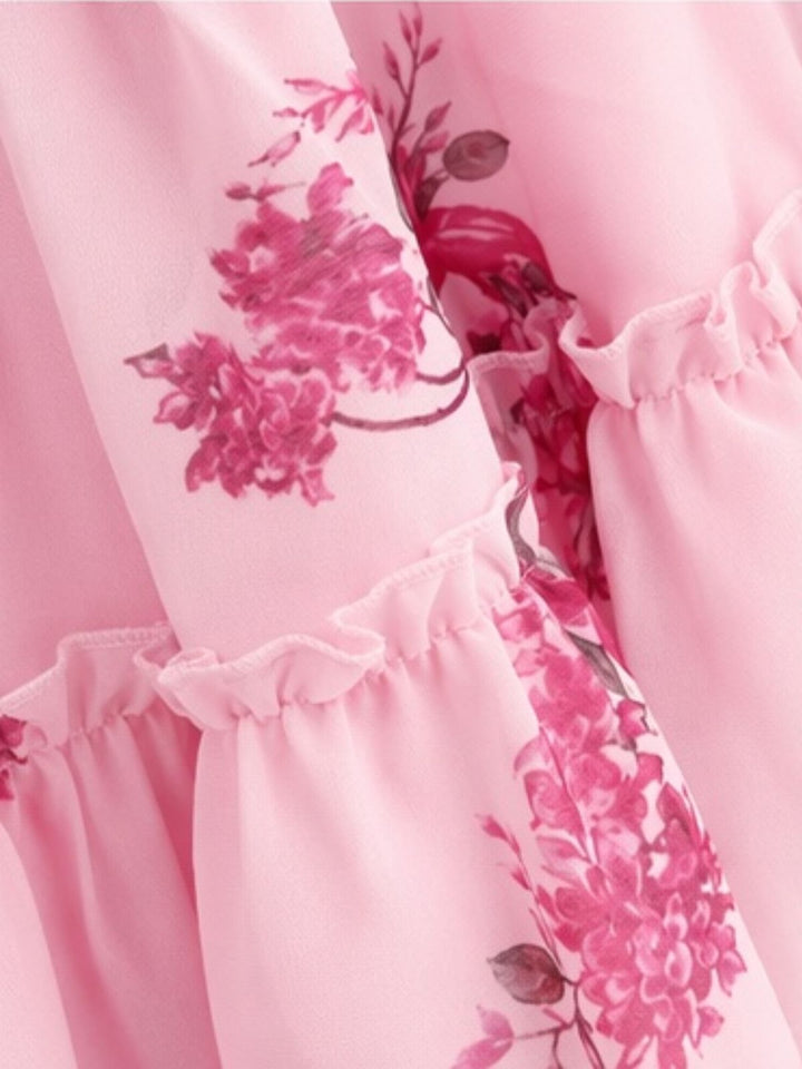Pink Floral Vintage Classic Dress 7