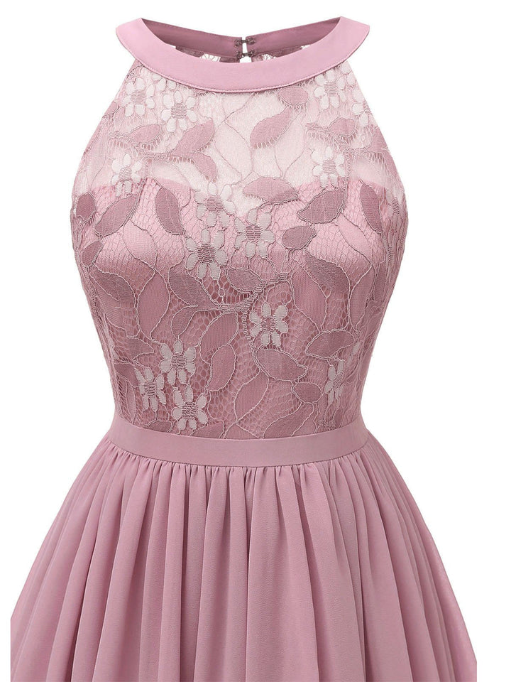 Pink 1950s Floral Lace Swing Dress — vintage elegance for the modern woman