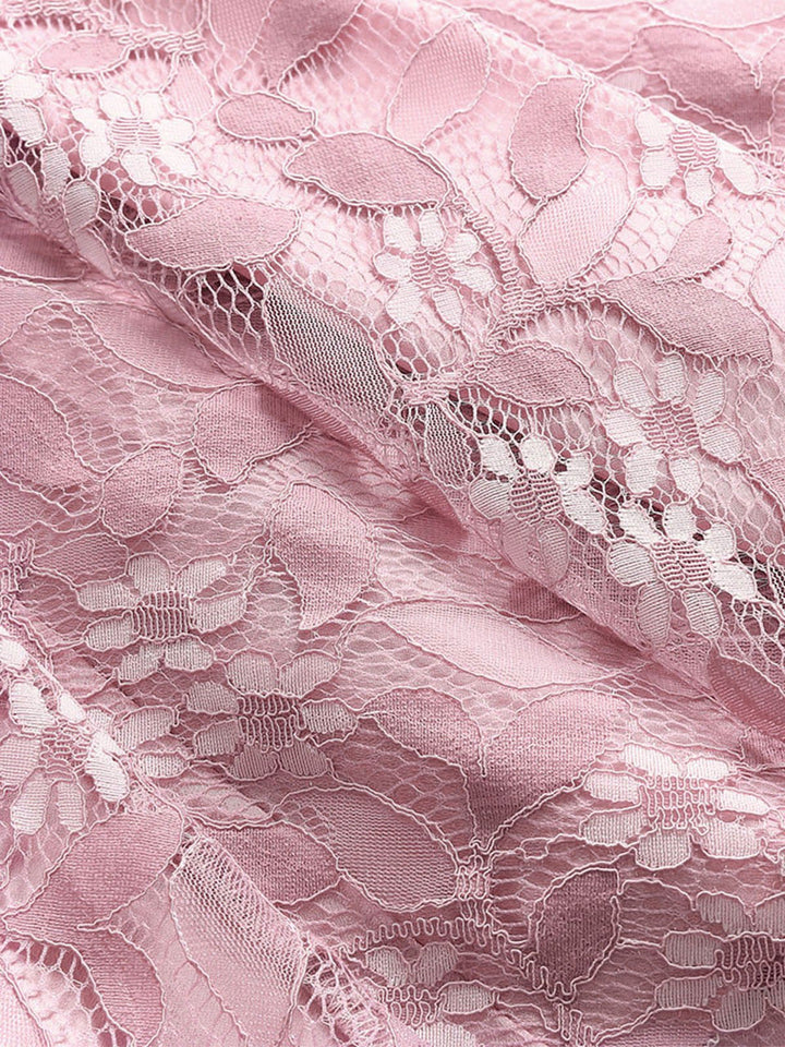 Pink 1950s Floral Lace Swing Dress: timeless style reimagined