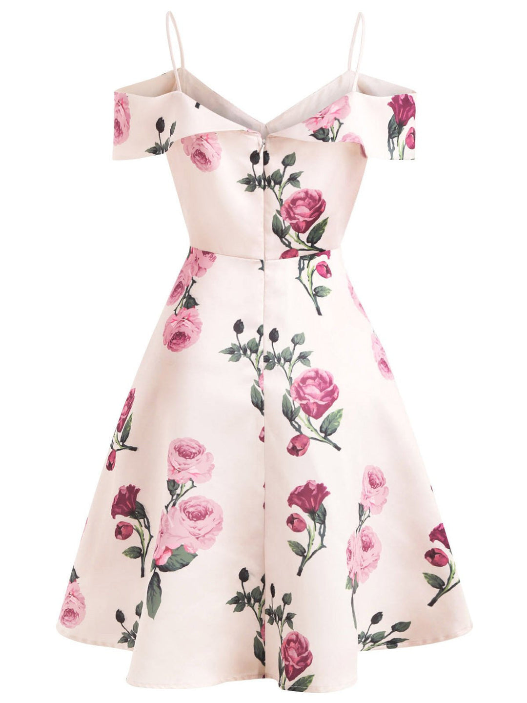 Pink 1950s Floral Spaghetti Strap Dress — vintage elegance for the modern woman