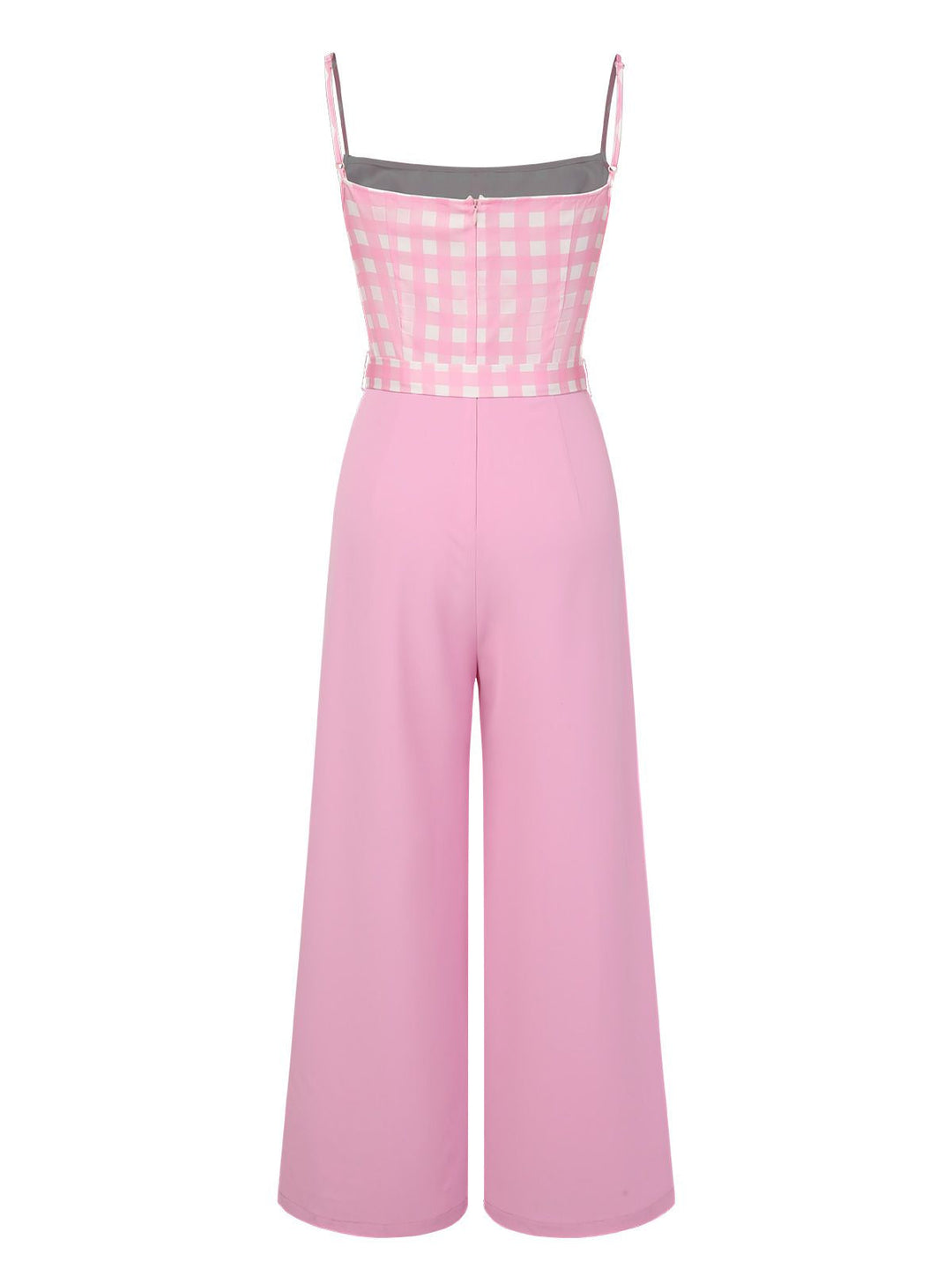 Pink 1950s Gingham Plaid Suspender Jumpsuit, vintage romper, retro jumpsuit - perfect for women who love vintage and retro fashion