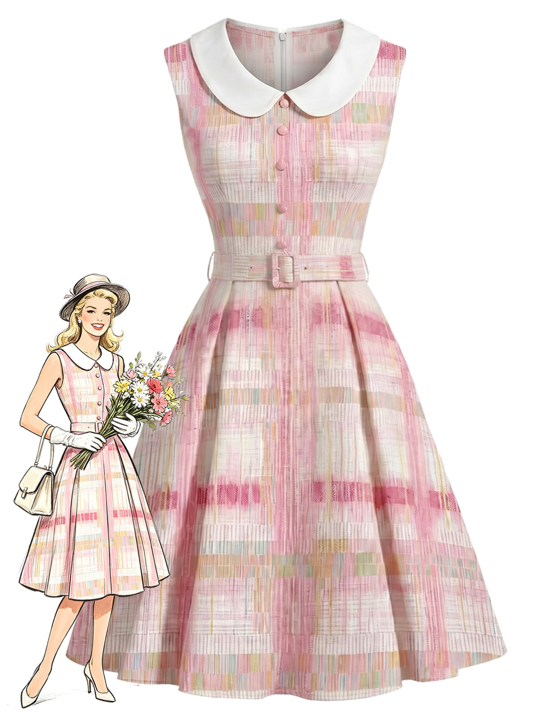 [Pre-Sale] Dark Pink 1950s Vintage Retro Dress