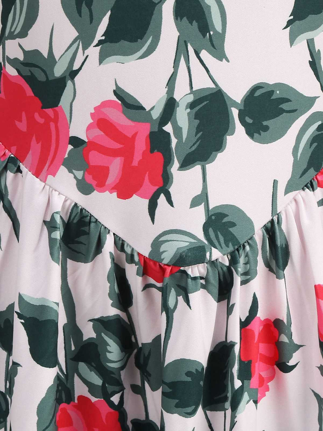 Pink 1950s Rose &amp; Green Leaf Swing Dress: beautiful vintage dress, retro fashion, elegant style with timeless appeal