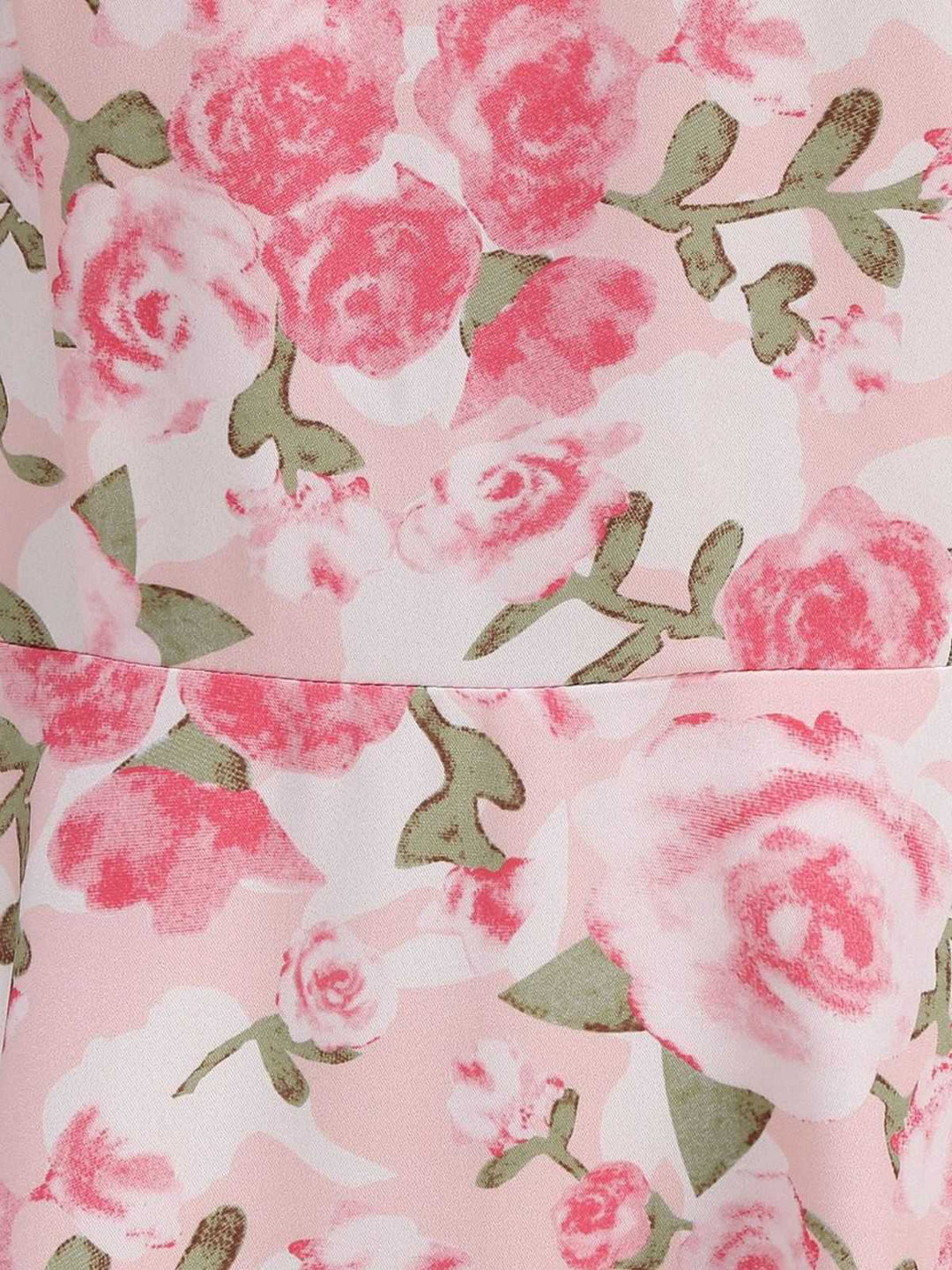 Pink 1950s Round Neck Roses Belted Dress - vintage dress, retro fashion, rockabilly