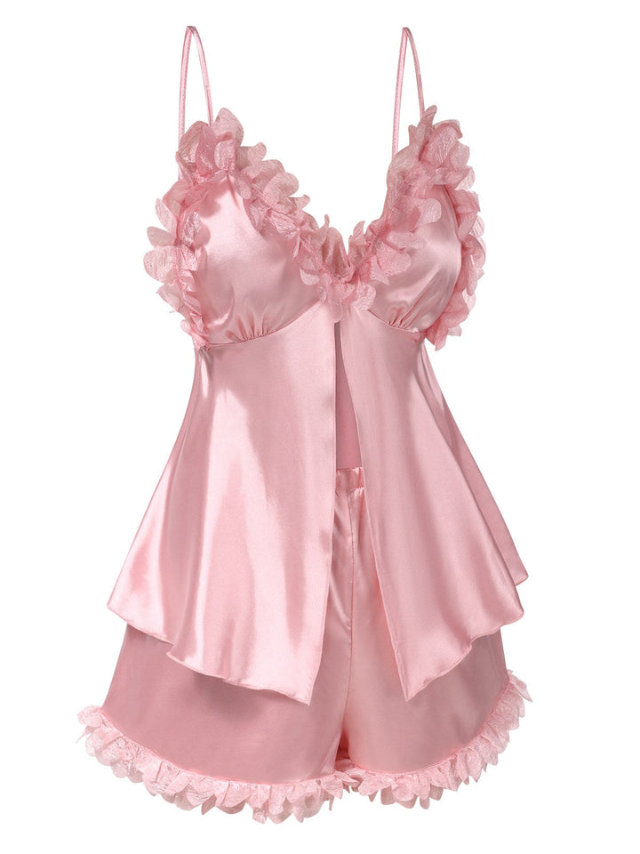 Solid Satin VNeck Floral | | vintage fashion, retro style