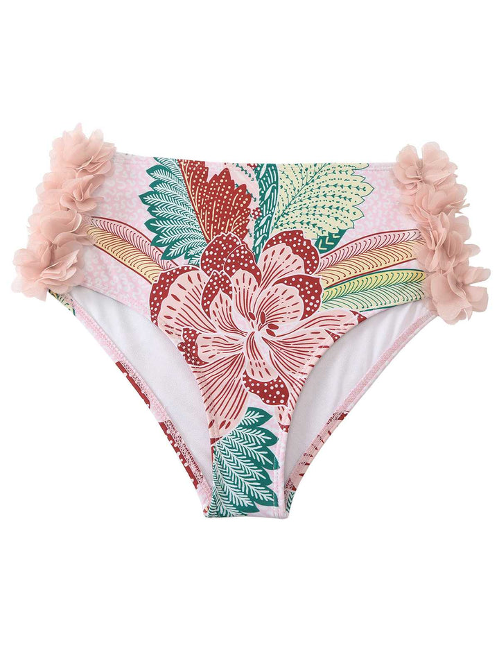 Pink 1950s Spaghetti Strap 3D Floral Swimsuit — because 1950s glamour never goes out of style