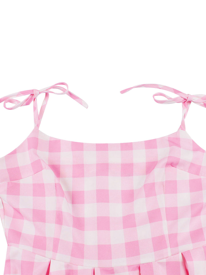 1950s Spaghetti Strap Plaid Swing | 1950s | vintage dress, retro fashion