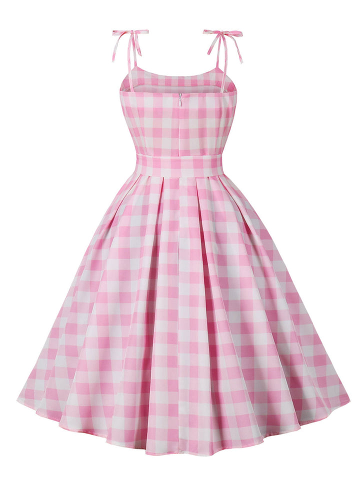 1950s Spaghetti Strap Plaid Swing | 1950s | vintage dress, retro fashion