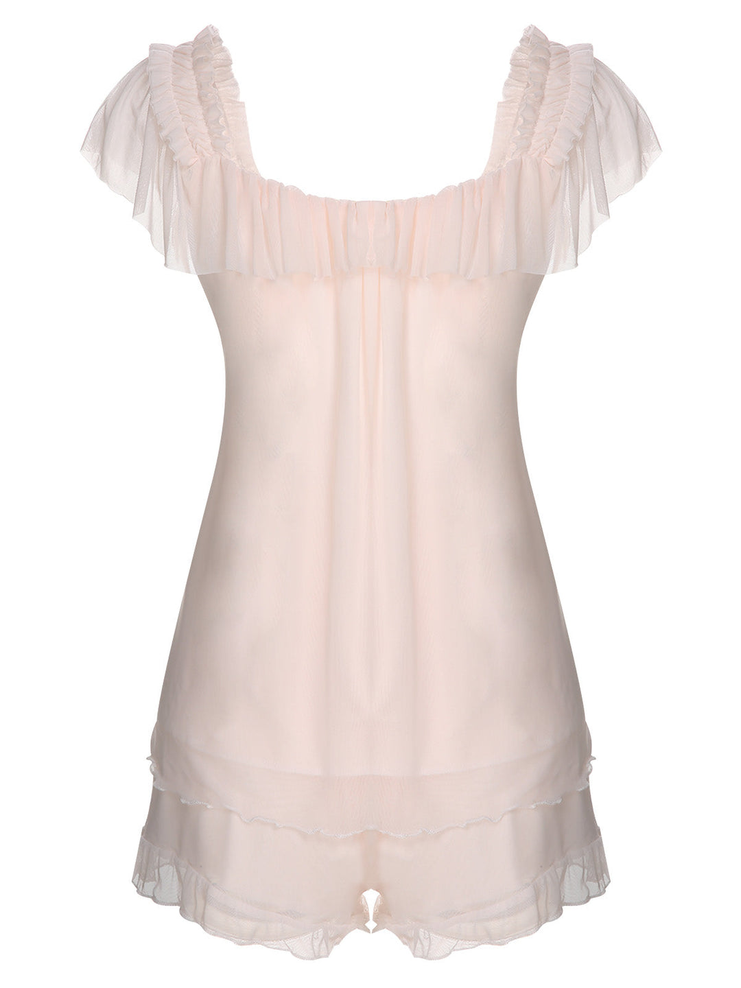 Pink Square Collar Ribbon Pajamas, vintage pajamas, retro nightwear - perfect for women who love vintage and retro fashion