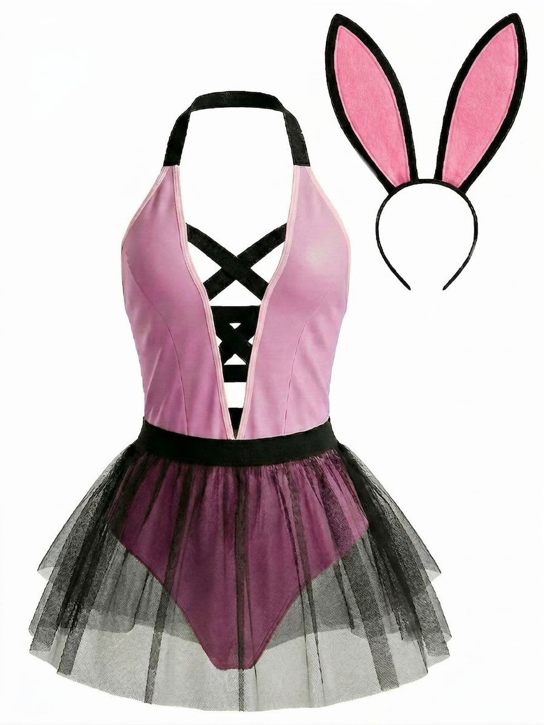 Pink Strappy Tulle Bunny Costume Set - vintage fashion, retro style