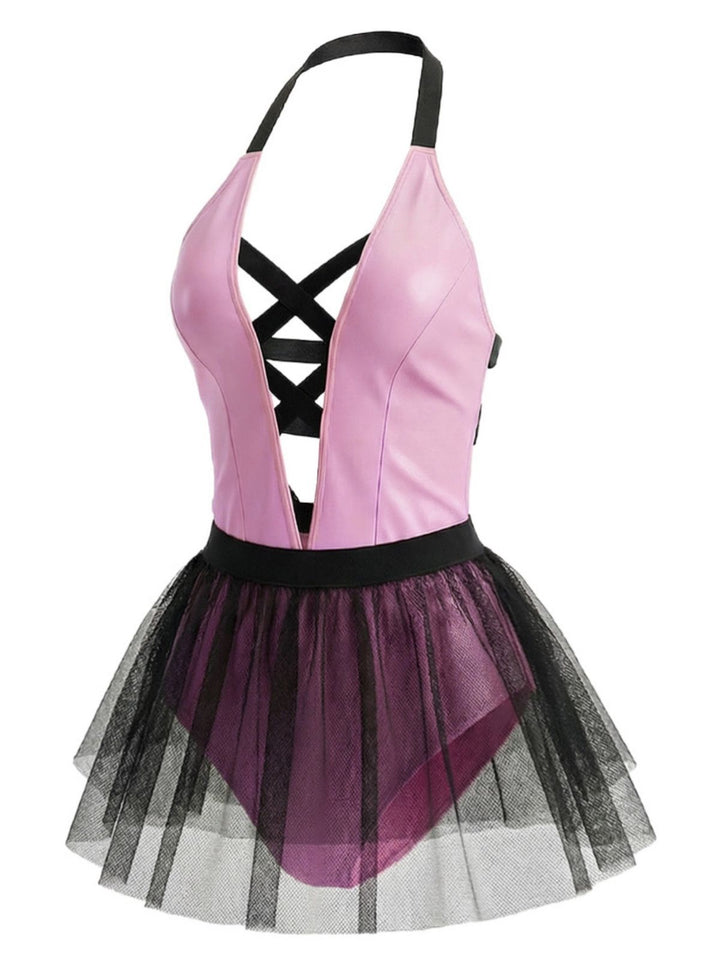 Pink Strappy Tulle Bunny Costume Set - vintage fashion, retro style