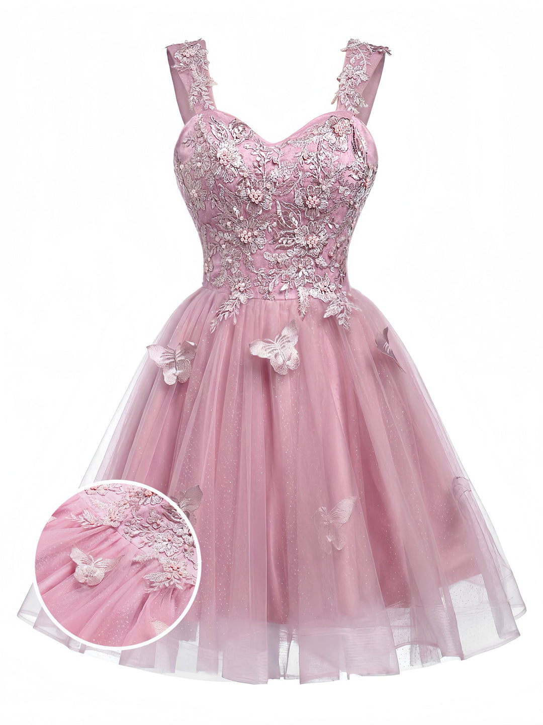 Pink 1960s Butterfly Tulle Glitter Homecoming Mini Dress, vintage dress, retro fashion - perfect for women who love vintage and retro fashion
