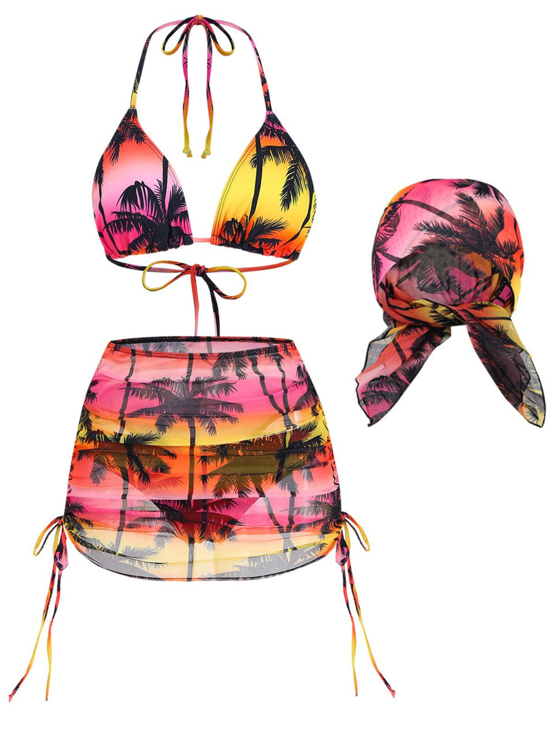 Pink 1960s Floral Tropical Bikini - vintage swimwear, retro swimsuit, pin-up style for vintage lovers