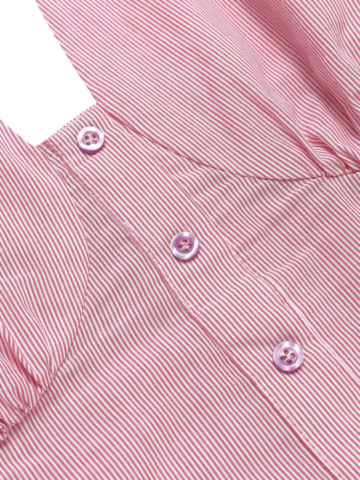 Pink 1960s Halter Stripes Slit Dress: where 1960s romance meets her modern spirit