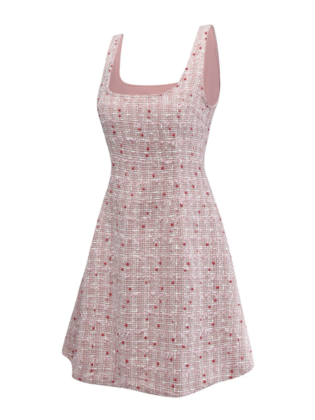Pink 1960s Plaid Tweed Mini Pinafore Dress - vintage dress, retro fashion