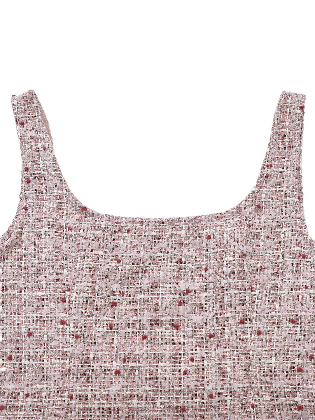 Pink 1960s Plaid Tweed Mini Pinafore Dress - vintage dress, retro fashion