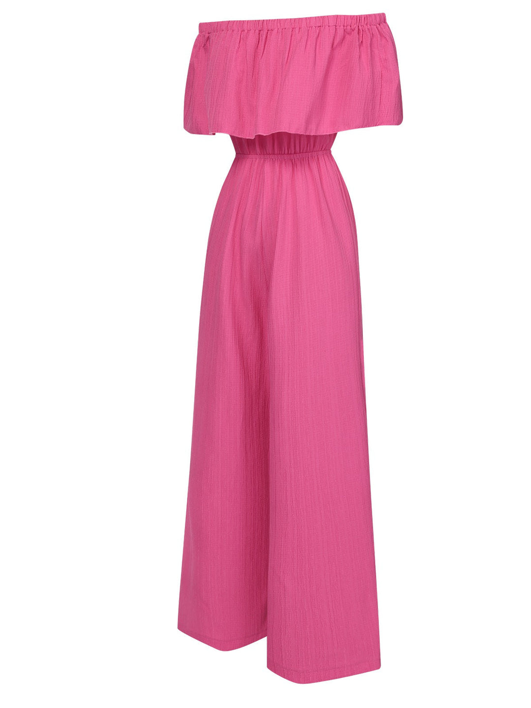 Pink 1960s Solid Off-Shoulder Wideleg Jumpsuit, vintage romper, retro jumpsuit - perfect for women who love vintage and retro fashion