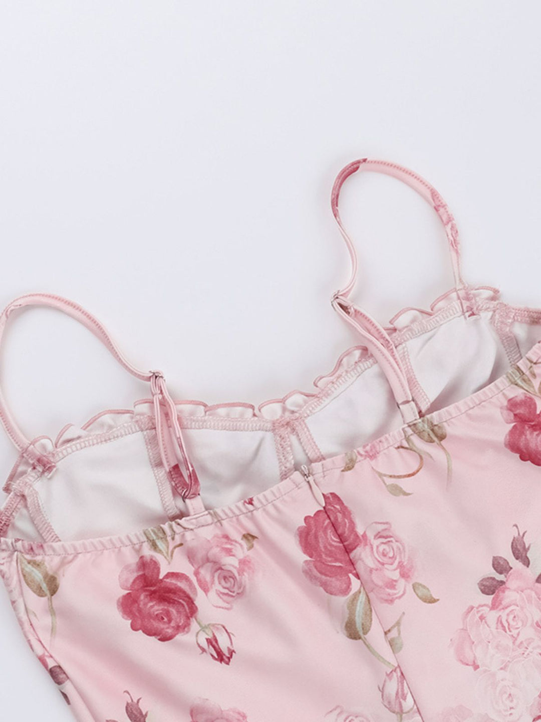 Pink Spaghetti Strap Roses Nightgown - vintage nightgown, retro sleepwear