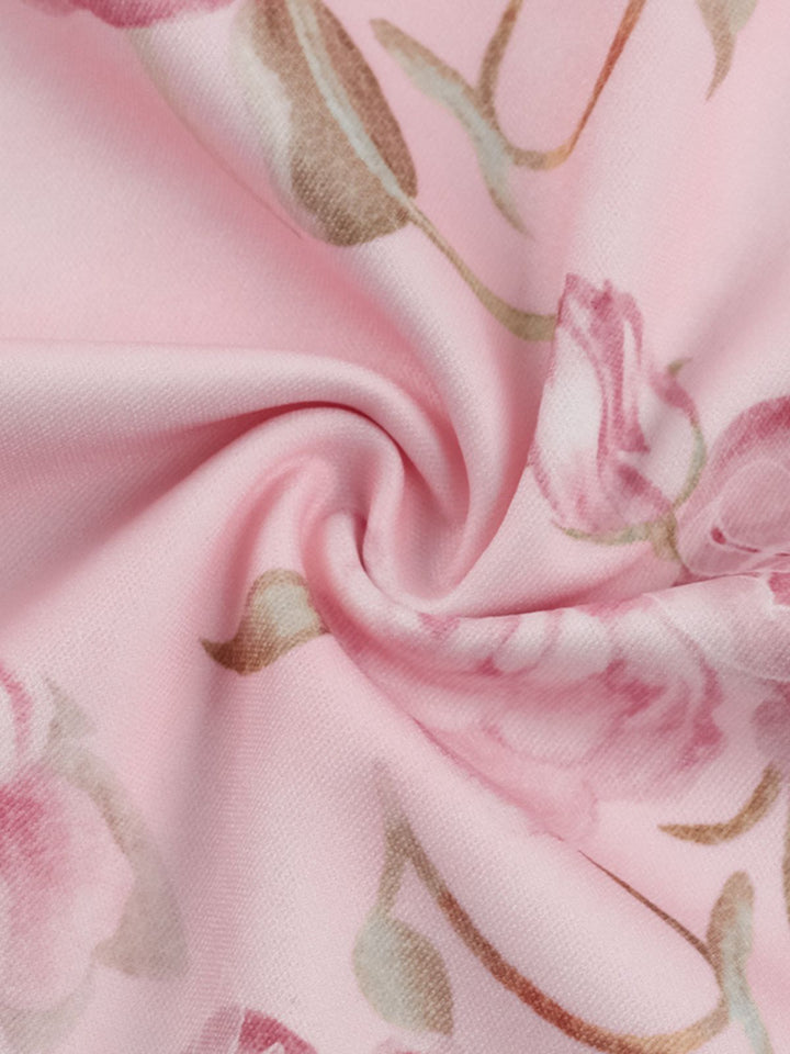 Pink Spaghetti Strap Roses Nightgown - vintage nightgown, retro sleepwear