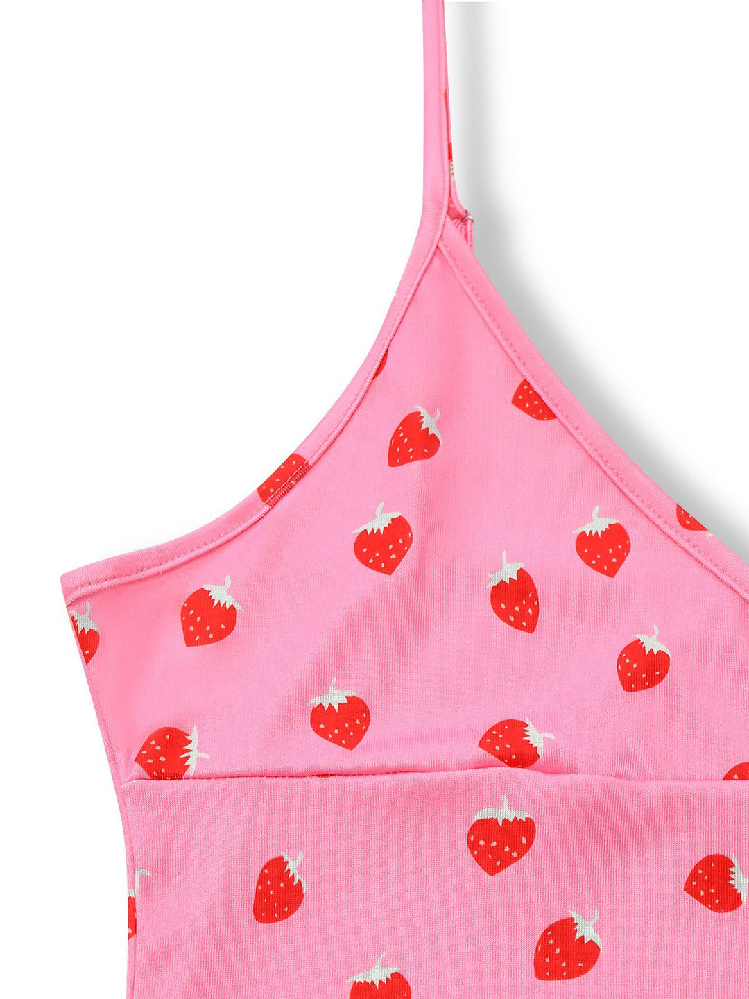 Pink 1960s Strawberry Deep V-Neck Mini Dress - vintage dress, retro fashion