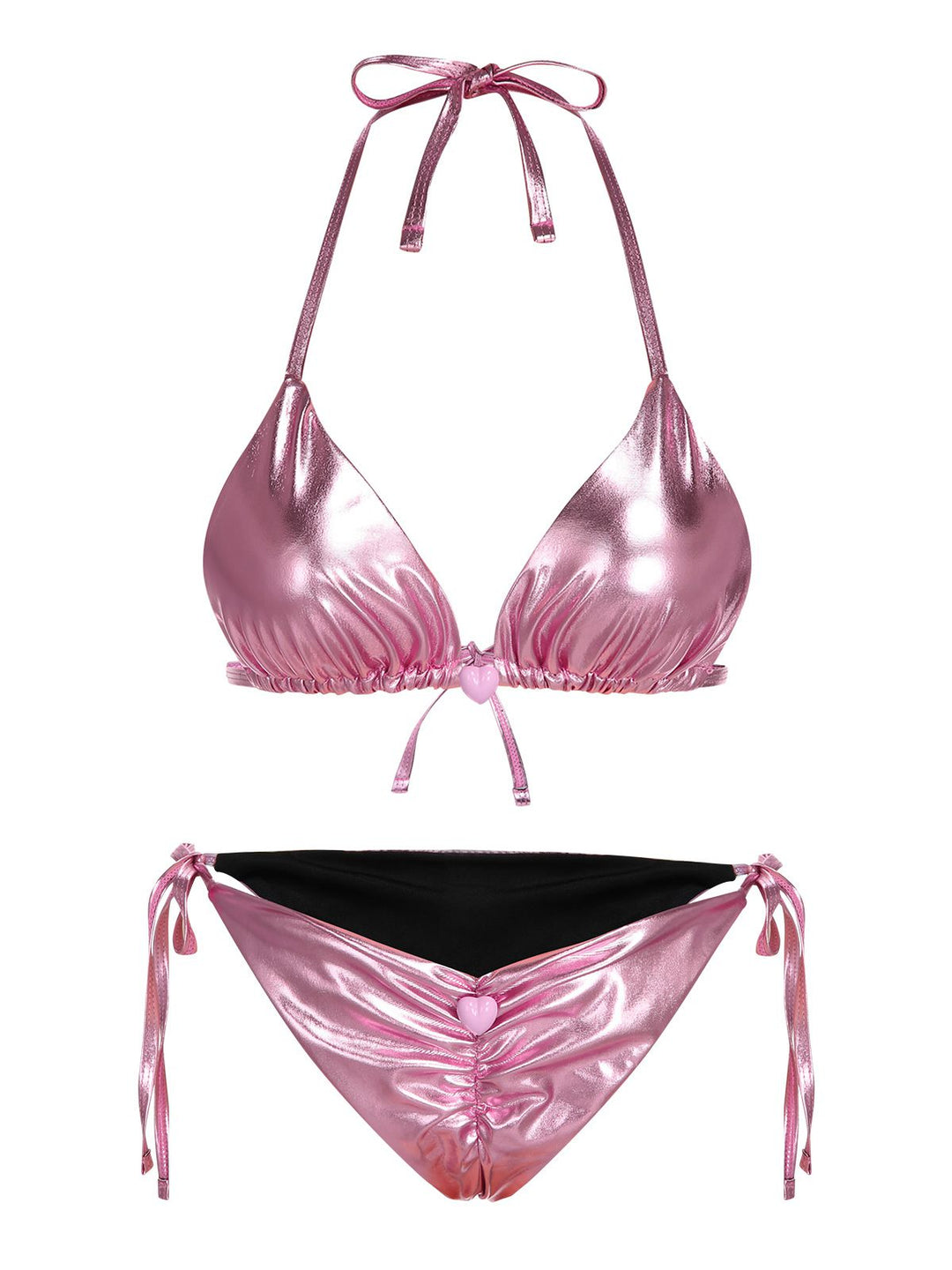 Pink 1970s Metallic 3D Heart Swimsuit, vintage swimsuit, pin-up swimwear - perfect for women who love vintage and retro fashion