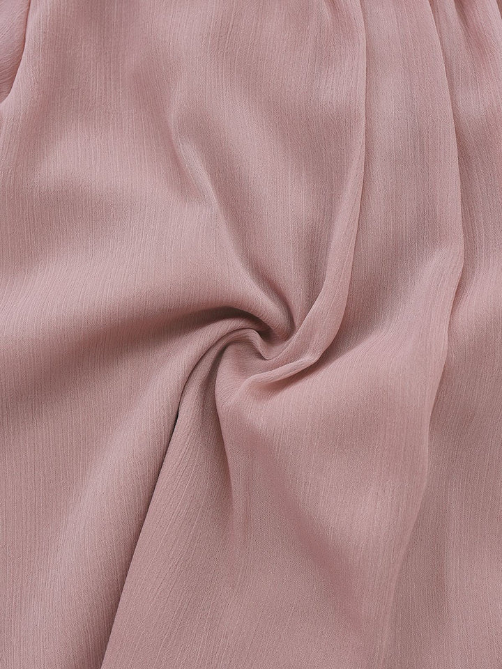Pink 1980s Chiffon Ruffled High-Neck Blouse - vintage fashion, style