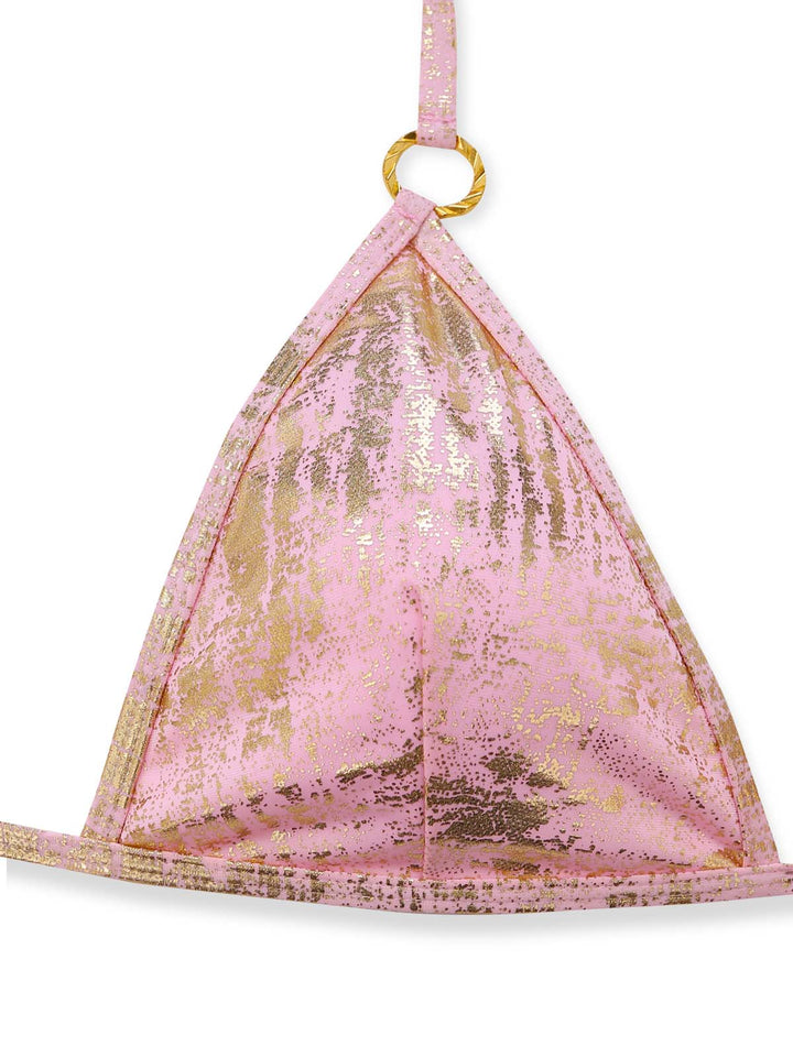 Pink--Metallic-Ring-Triangle-Halter-Bikini-Set, vintage, retro, swimwear