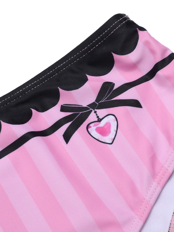 Pink &amp; Black 1950s Stripe Halter Swimsuit, vintage swimsuit, pin-up swimwear - perfect for women who love vintage and retro fashion