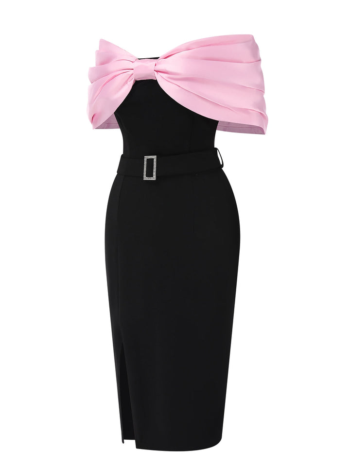 1960s Bow OffShoulder Belted Dress | 1960s | vintage dress, retro fashion