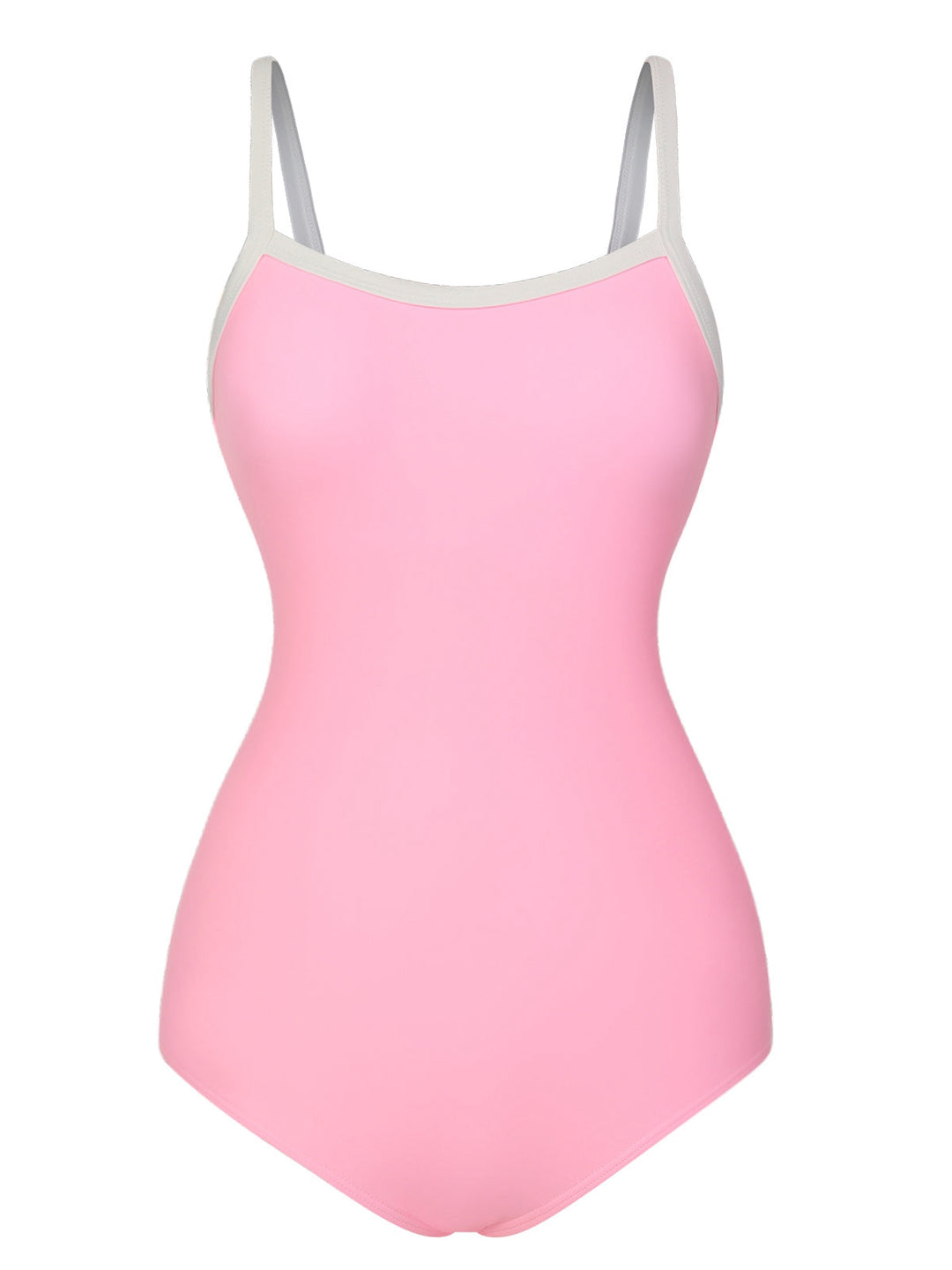 Pink &amp; White 1950s U-Back Strap Swimsuit, vintage swimsuit, pin-up swimwear - perfect for women who love vintage and retro fashion