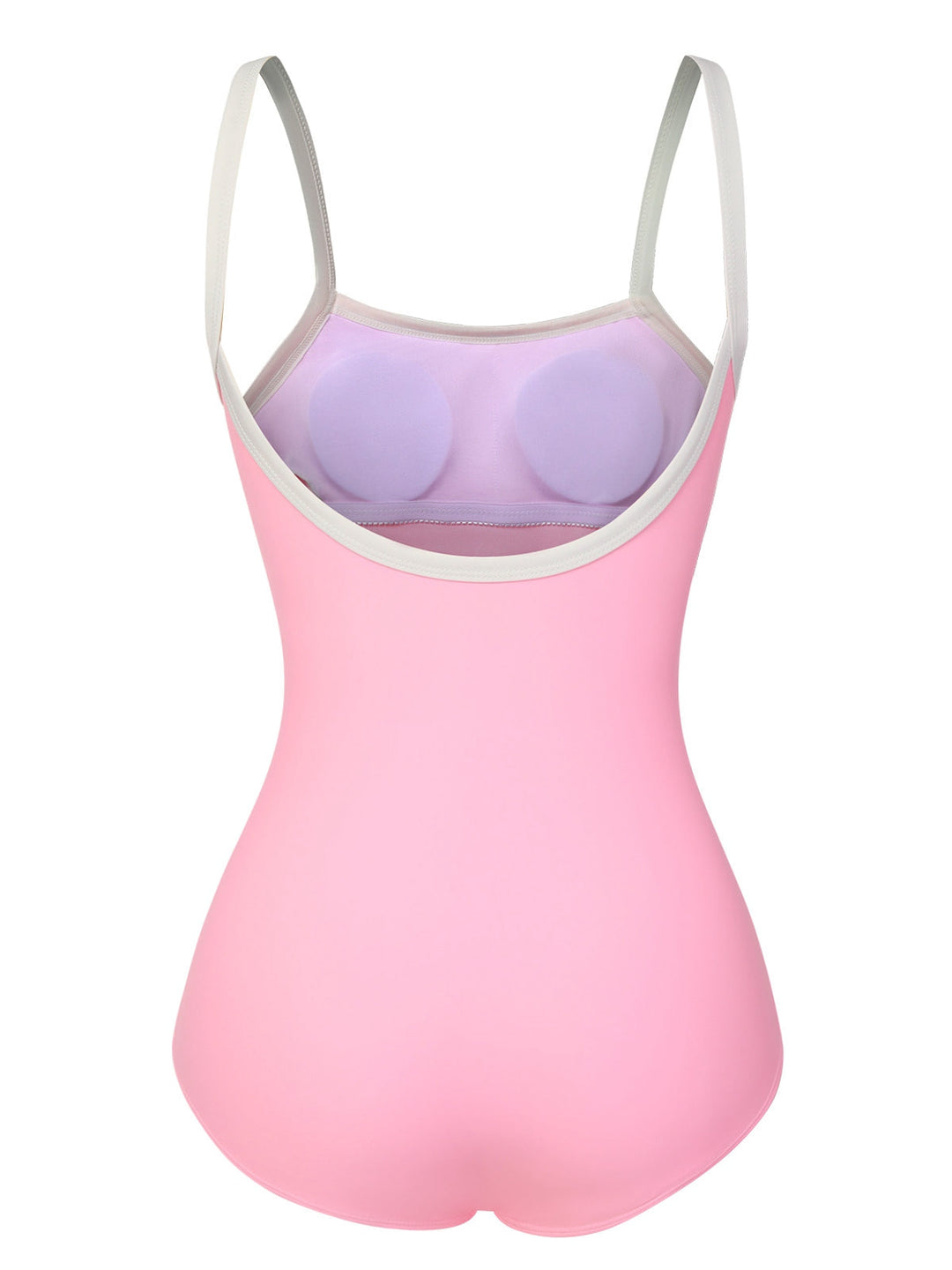 Pink &amp; White 1950s U-Back Strap Swimsuit, vintage swimsuit, pin-up swimwear - perfect for women who love vintage and retro fashion