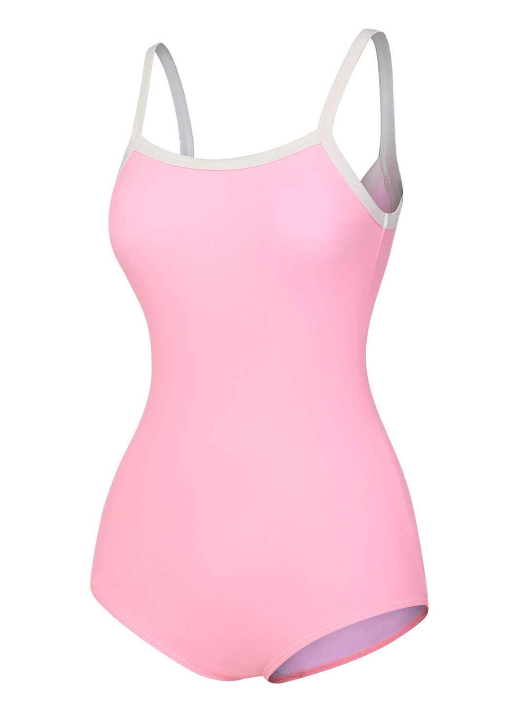 Pink &amp; White 1950s U-Back Strap Swimsuit, vintage swimsuit, pin-up swimwear - perfect for women who love vintage and retro fashion