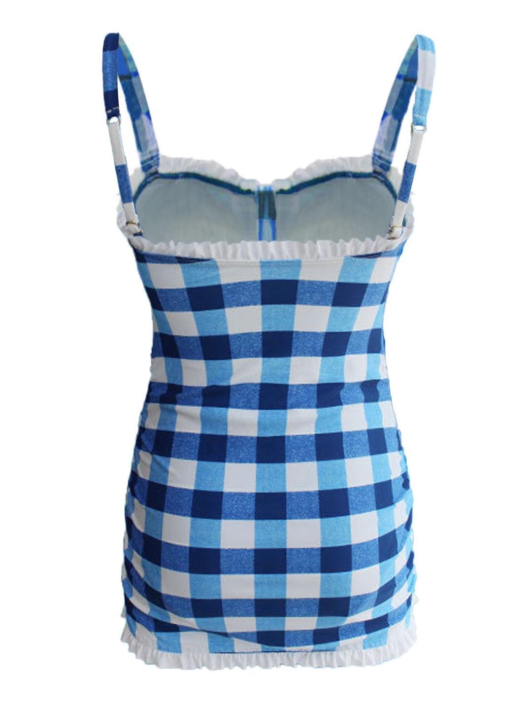 Plaid Bow Strap Ruffled Tankini — vintage elegance for the modern woman